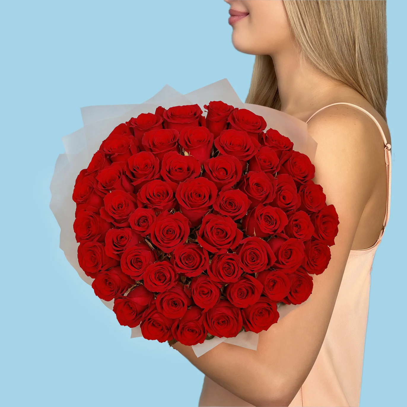 50 Red Roses from Kenya - image №2