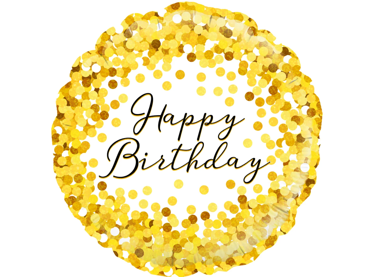 Happy Birthday Gold Sparkle Foil Balloon - image №1