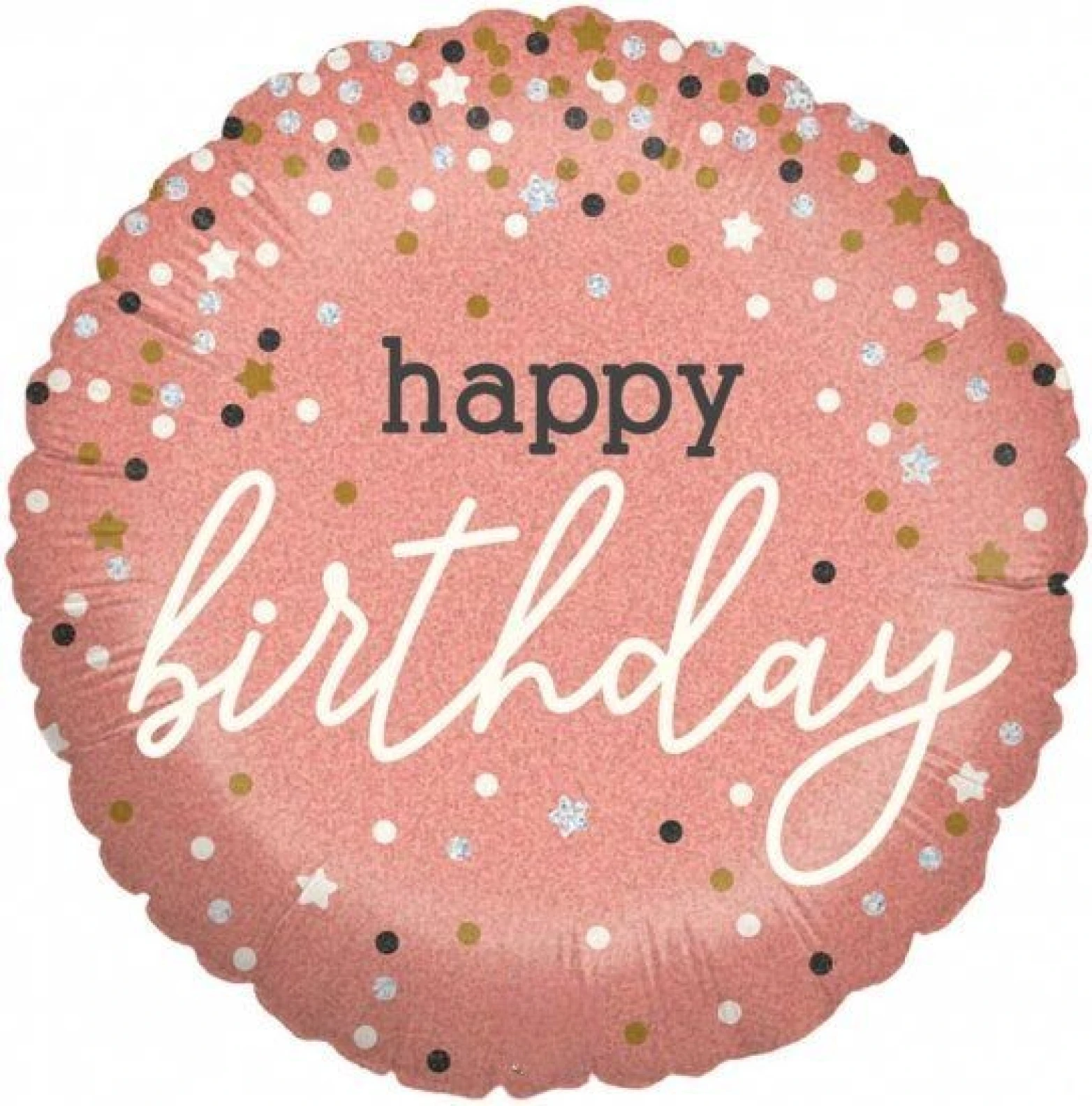 Happy Birthday Rose Confetti Foil Balloon - image №1