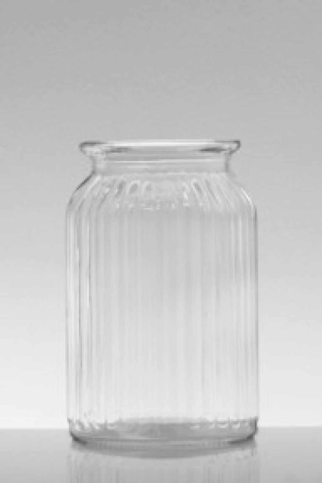High Neck Ribbed Cylinder Vase - image №1