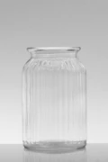 High Neck Ribbed Cylinder Vase - image №1