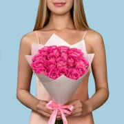 20 Pink Roses from Kenya - image №1