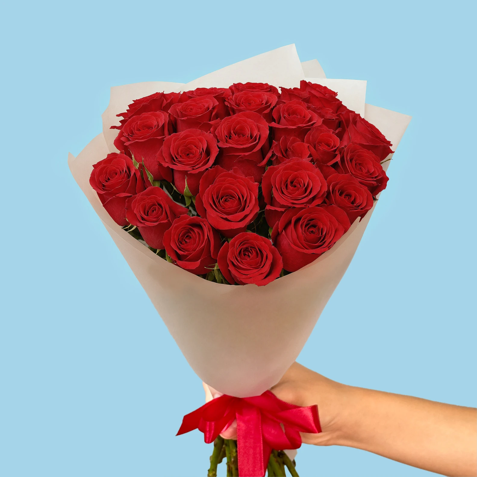 20 Red Roses from Kenya - image №3