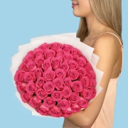 50 Pink Roses from Kenya - image №2