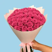 50 Pink Roses from Kenya - image №3