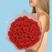 35 Premium Red Roses - image №2