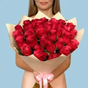 35 Premium Hot Pink Roses - image №1