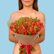 70 Red Tulips - image №1