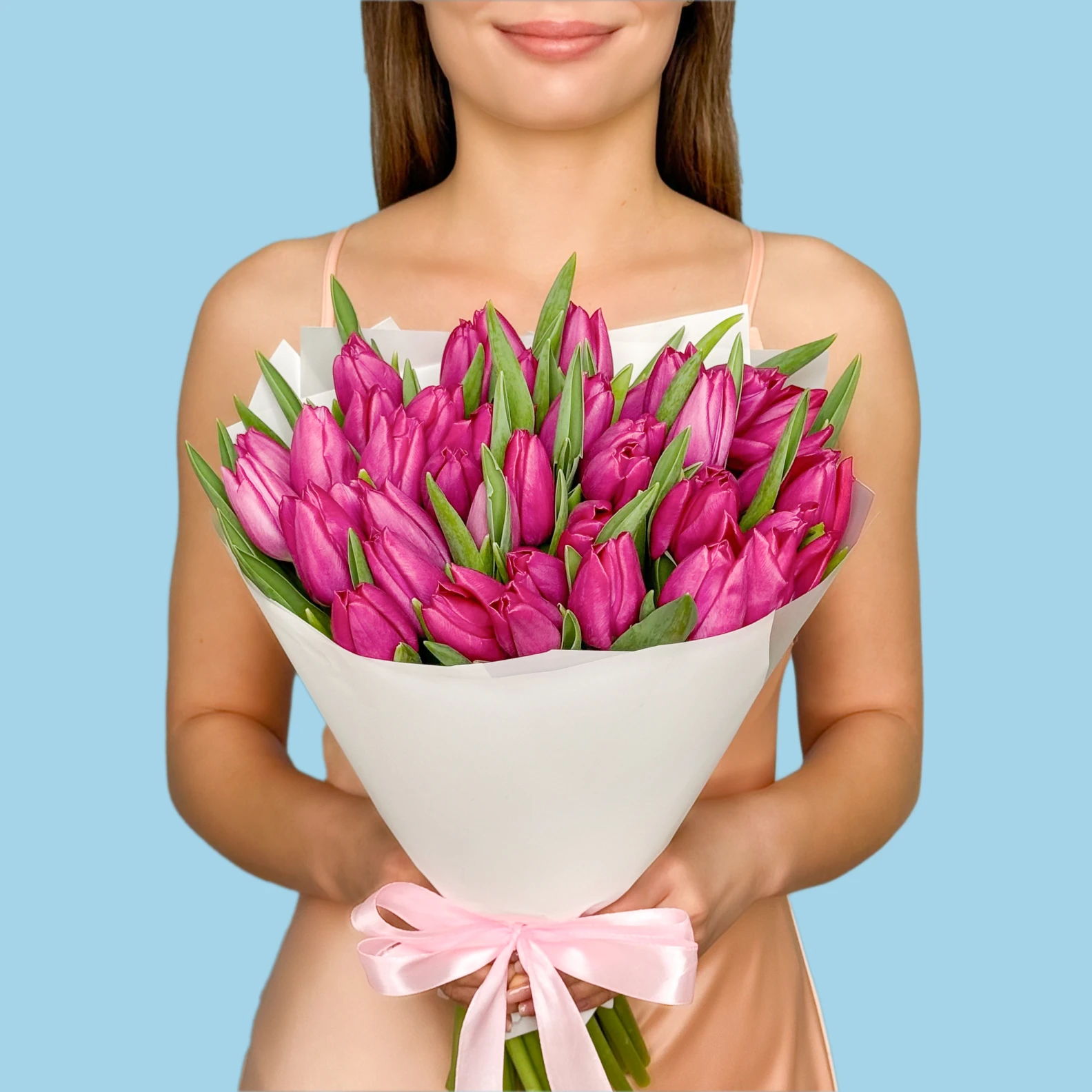 40 Pink Tulips - image №1