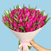 100 Pink Tulips - image №2