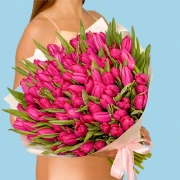 100 Pink Tulips - image №4