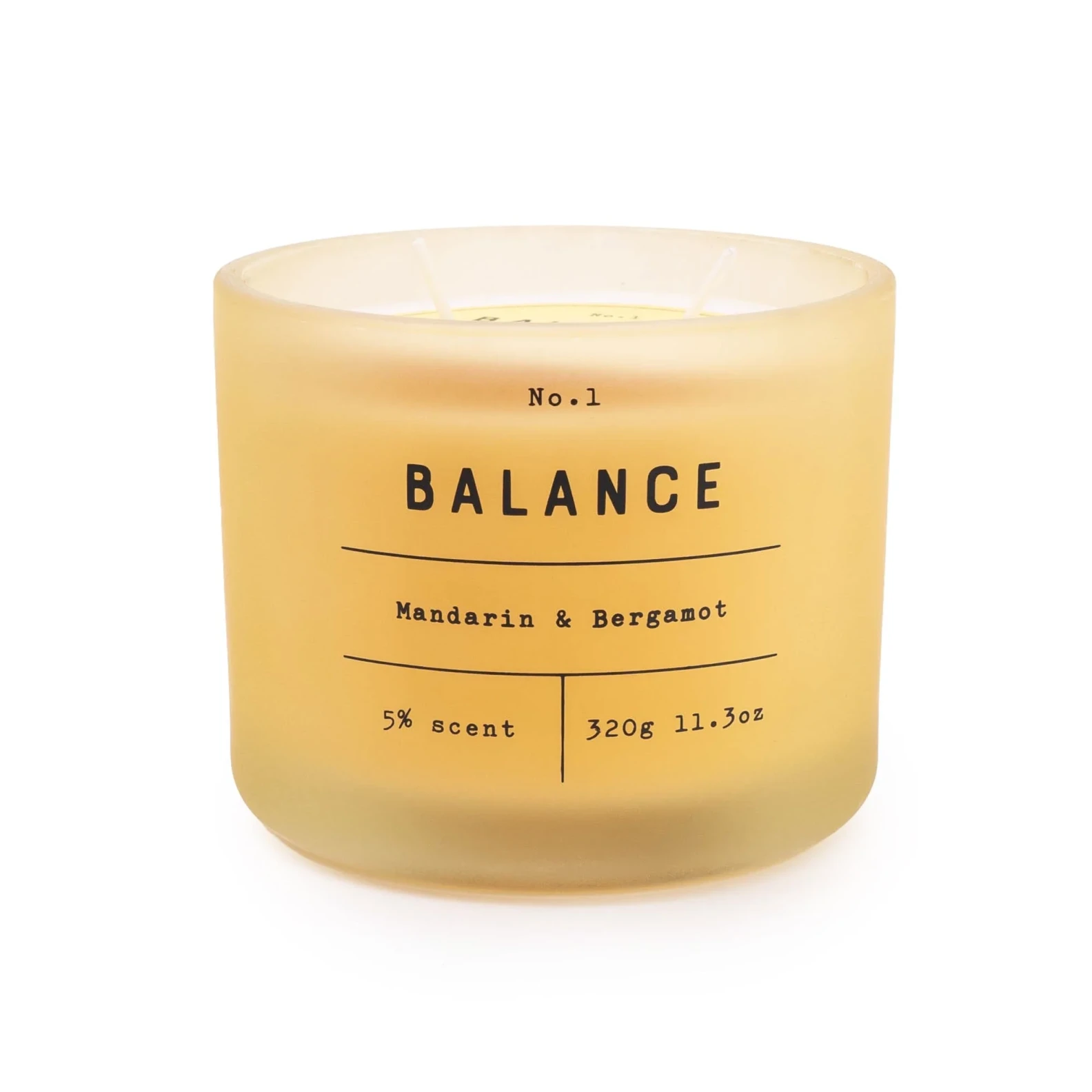 Frosted Glass 'Balance' Two Wick Candle Mandarin - image №2