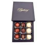 Figsbury - Fairtrade Box of 9 Milk, Dark & White Chocolate Covered Figs 150g - image №1