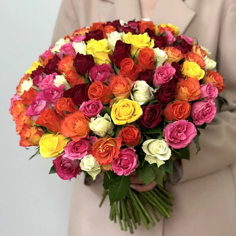 100 Mixed Roses 35cm