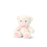 20cm Keeleco Baby Cream Bear with Pink Ribbon - image №1