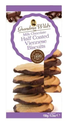 Milk Chocolate Half Coated Viennese Biscuits 150g