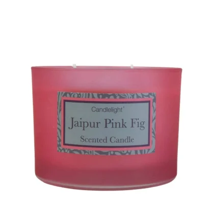 Jaipur Pink Fig 2 Wick glass filled Pot Candle Pear and Fig Scent 380g