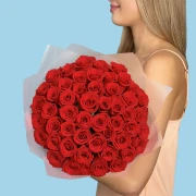 50 Premium Red Roses - image №2