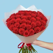 50 Premium Red Roses - image №3