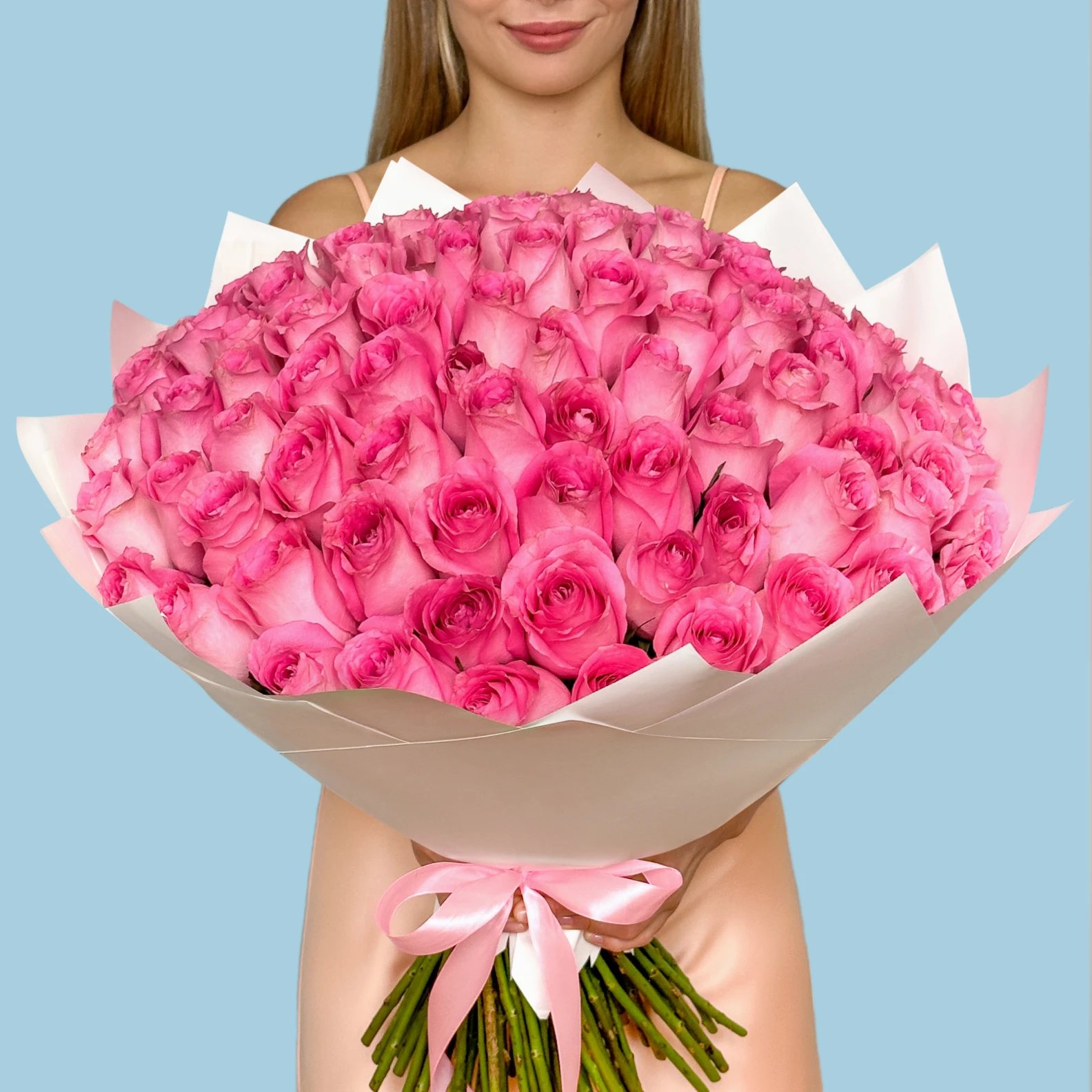 100 Premium Pink Roses