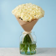 50 Premium White Roses - image №2