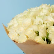 50 White Roses from Kenya - image №3