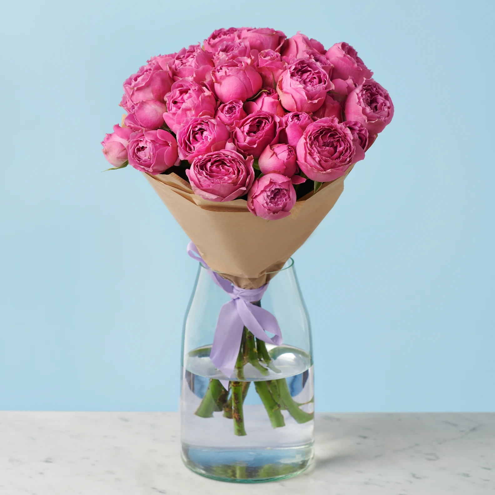 5 Peony Pink Roses - image №2