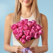 5 Peony Pink Roses - image №1