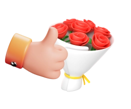 100% fresh flowers,or we’ll replace the bouquet